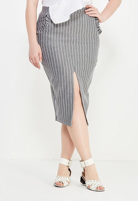 LOST INK  FRILL POCKET PENCIL SKIRT